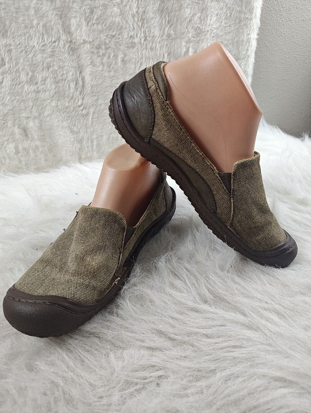 KEEN Cush Slip On Shoes Women's Size 8.5 Brown Yellow Leather Fabric Comfort - Picture 9 of 15